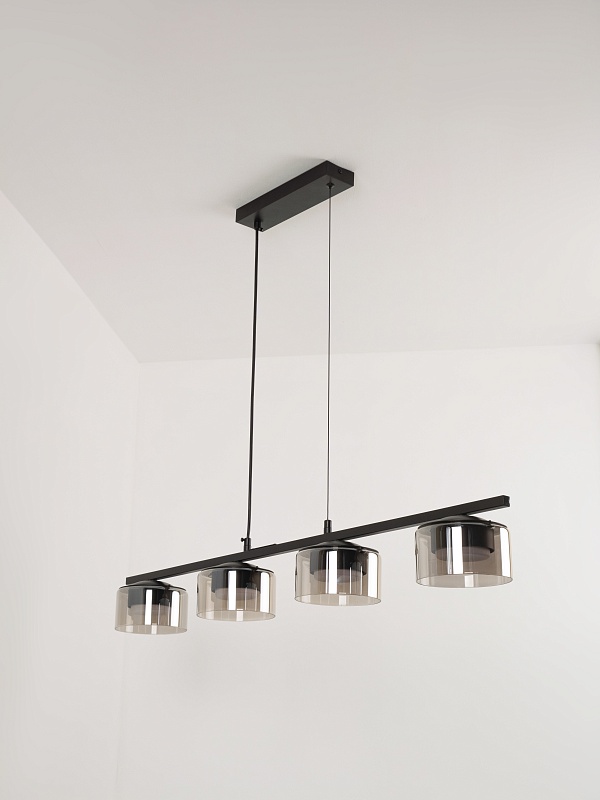 Подвесная люстра со стеклянными плафонами PP-53113-4-black