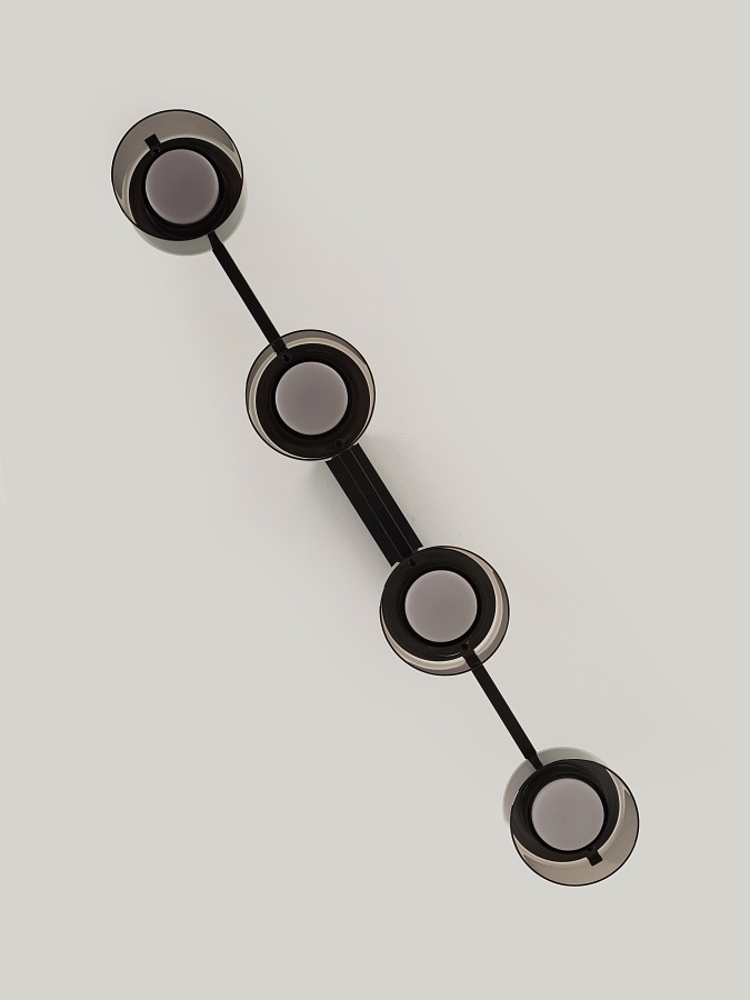Подвесная люстра со стеклянными плафонами PP-53113-4-black