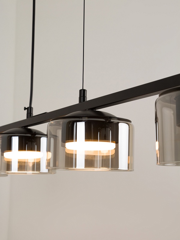 Подвесная люстра со стеклянными плафонами PP-53113-4-black