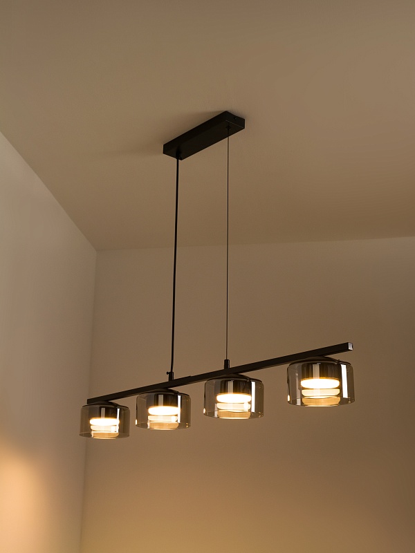 Подвесная люстра со стеклянными плафонами PP-53113-4-black